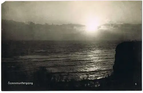 Helgoland (Insel) Sonnenuntergang Nordsee (vermutlich bei Helgoland) 1925