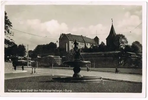 Ansichtskarte Nürnberg Stadtteilansicht Blick zur Burg 1940