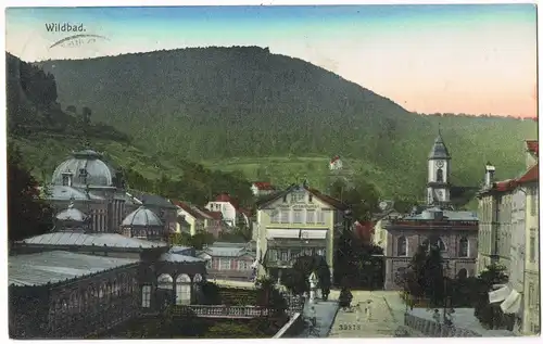 Ansichtskarte Bad Wildbad Ortsansicht Partie am Haus Josenhans 1914