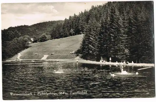 Ansichtskarte Warmensteinach Fichtelgebirge, Familienbad 1940