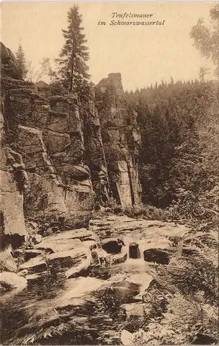 Pobershau-Marienberg im Erzgebirge Teufelsmauer im Schwarswassertal 1914