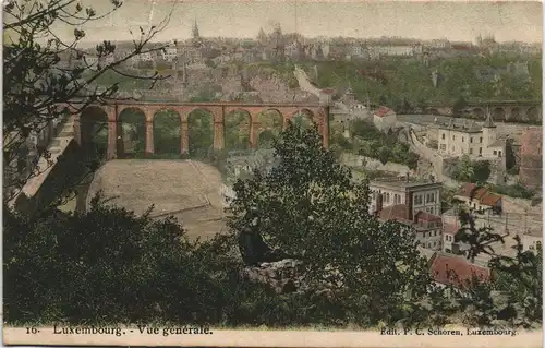 Postcard Luxemburg Vue generale - coloriert 1905