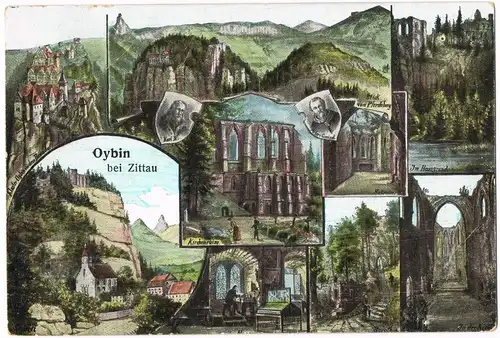 Ansichtskarte Oybin Mehrbildkarte diverse color Ansichten 1910