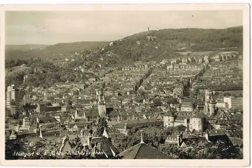 Ansichtskarte Stuttgart Panorama-Ansicht v.d. Uhlandshöhe gesehen 1930