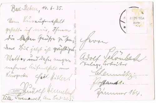 Ansichtskarte Bad Steben Partie am Kurhaus 1935