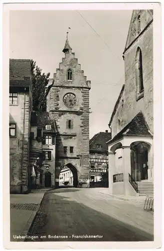 Ansichtskarte Überlingen Straßenpartie am Franziskanertor 1953