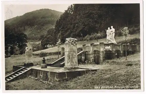 Ansichtskarte Bad Wildbad Krieger-Denkmal 1930