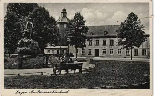 Ansichtskarte Siegen Partie am Bismarckdenkmal 1940  gel. Feldpost 2.WK