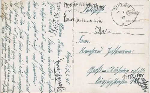 Ansichtskarte Siegen Partie am Bismarckdenkmal 1940  gel. Feldpost 2.WK