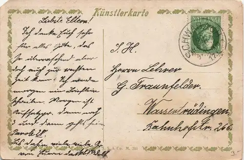 Künstlerkarte: Gemälde / Kunstwerke: Schöne Frau - Frohe Botschaft 1917