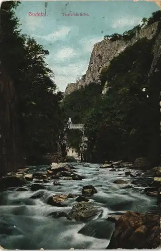 Ansichtskarte Treseburg Bodetal - Teufelsbrücke 1918 #