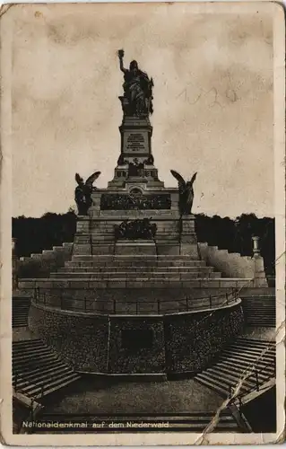 Ansichtskarte Rüdesheim (Rhein) National-Denkmal / Niederwalddenkmal 1940