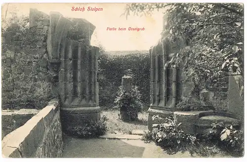 Ansichtskarte Stolpen Schloß (Castle) Cosel-Grab 1910