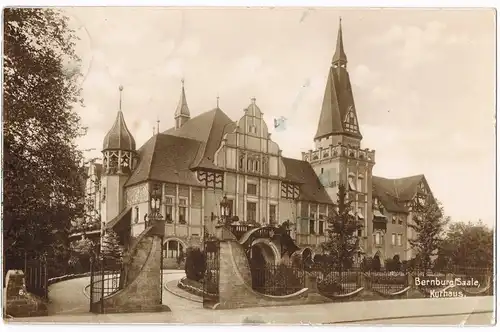 Ansichtskarte Bernburg (Saale) Partie am Kurhaus 1934