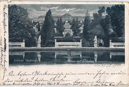 Ansichtskarte Potsdam Schloss Sanssouci 1900