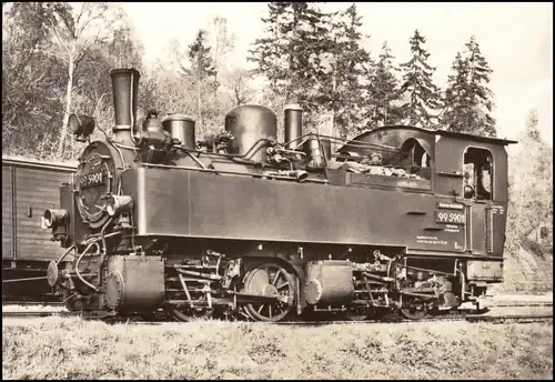 Ansichtskarte  Eisenbahn Motivkarte DAMPFLOKOMOTIVE Lok der Harzbahnen 1970