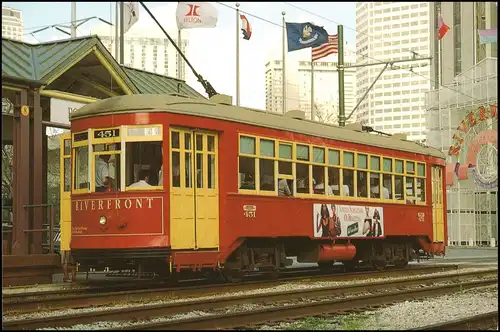 Postcard New Orleans RIVERFRONT STREETCAR (Tram) 1990