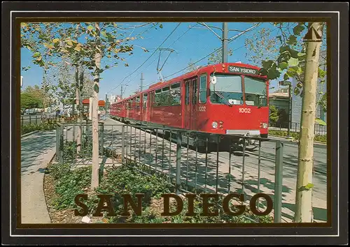 San Diego Trolley connecting downtown to International Mexican Border 1980