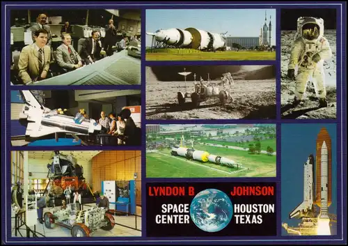Lyndon B. Johnson Space Center NASA Multi-Views, Mehrbild-AK Raumfahrt 1980