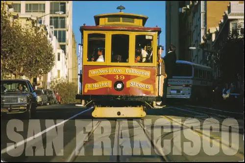 Postcard San Francisco CABLE CAR Tram Straßenbahn 1993