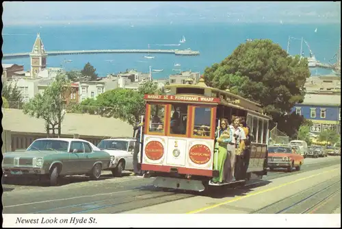 Postcard San Francisco Straßenbahn, Cable Car on Hyde Street 1975