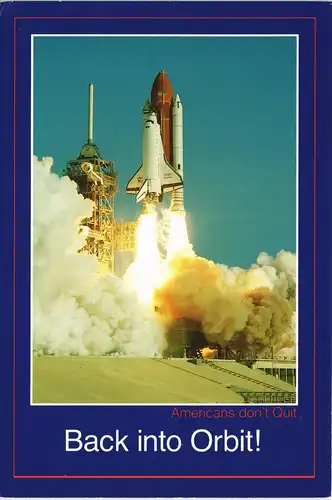 Ansichtskarte  Back into Orbit Space-Shuttle Start Raumfahrt USA 1990