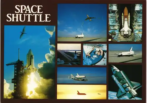 Ansichtskarte  SPACE SHUTTLE Raumfahrt USA Multi-Views Mehrbildkarte 1990