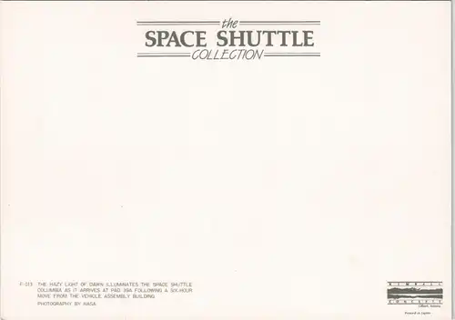 Ansichtskarte  SHUTTLE COLUMBIA Start-Rampe Raumfahrt USA 1980