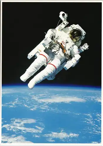 Ansichtskarte  ASTRONAUT Weltall Spaziergang Raumfahrt 1990