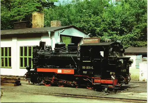 Dampflokomotive  Ostseebezirk Schmalspurlok BR 994631 DDR Eisenbahn  1984