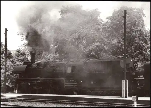 Ansichtskarte  Eisenbahn Fotokarte Dampflkok bei Plauen-Chrieschwitz 1985