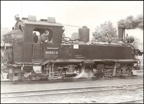 Eisenbahn (Railway) Dampflokomotive der Strecke Grünstädtel-Oberrittersgrün 1970
