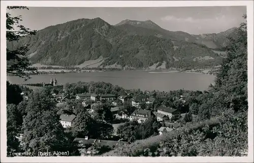 Tegernsee (Stadt) Panorama-Ansicht Ort & bayer. Alpen Berge 1942