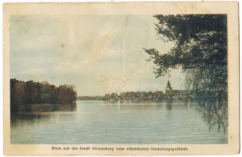 Ansichtskarte Strausberg Stadt vom städtischen Siedlungsgebiet 1932