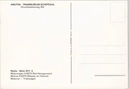 Hist. Straßenbahn AMUTRA TRAMMUSEUM SCHEPDAAL Motorwagen A 9073 1980