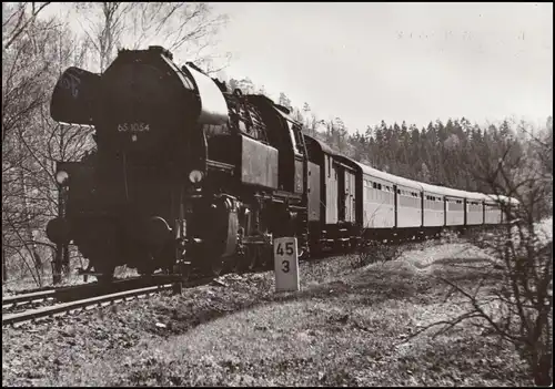 Ansichtskarte  Dampflokomotive BR 65 (Neubaulok) 1968/1985