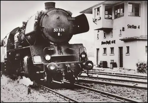 Ansichtskarte Plauen (Vogtland) Dampflokomotive BR 50, Bahnhof 1960/1985