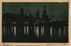 Ansichtskarte Dresden Nachtstimmung an der Elbe Stadt Panorama bei Nacht 1930