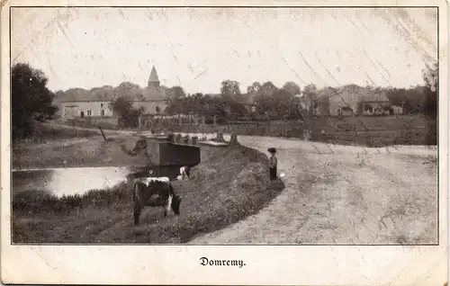 CPA Domrémy-la-Pucelle Dorfstraße Junge Kuh 1917  gel. mit Feldpost-Stempeln