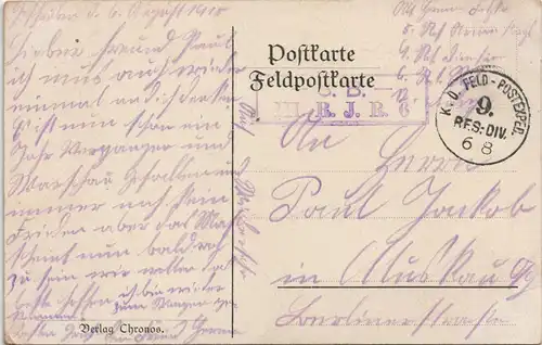 CPA Domrémy-la-Pucelle Dorfstraße Junge Kuh 1917  gel. mit Feldpost-Stempeln