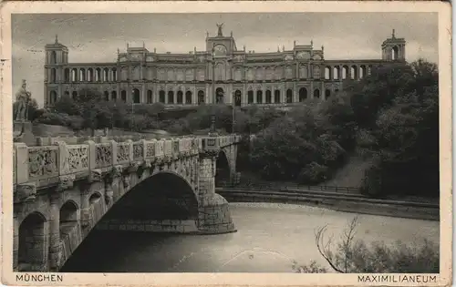 Ansichtskarte Haidhausen-München Maximilianeum 1931  gel. Stempel München
