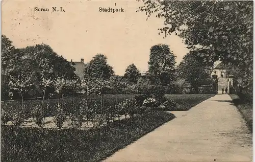 Postcard Sorau Żary Stadtpark 1918