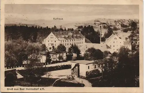 Bad Hermsdorf Katzbach-Goldberg     gel. Bahnpost-Stempel Liegnitz-Merzdorf