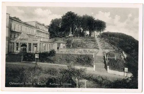 Ansichtskarte Sellin Kurhaus und Terrasse 1946