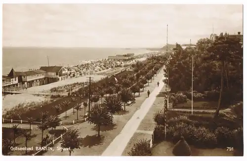 Ansichtskarte Sellin Strand, Seebrücke und Promenade 1928