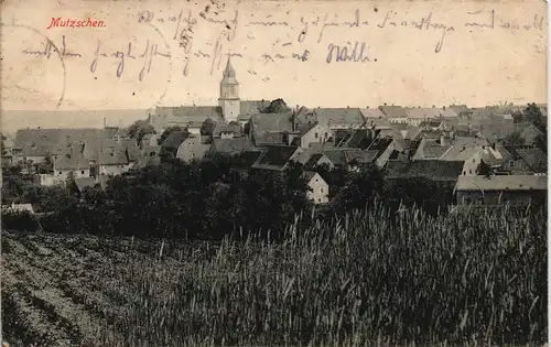 Ansichtskarte Mutzschen Panorama-Ansicht 1921   gelaufen mit Stempel MUTZSCHEN