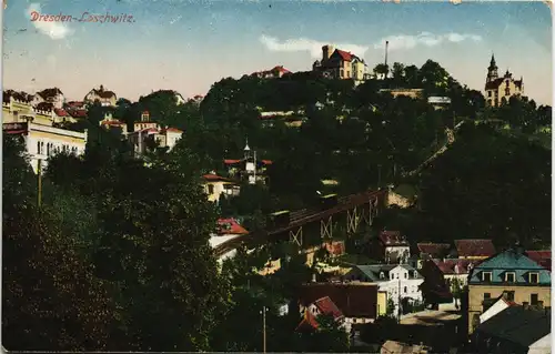 Ansichtskarte Loschwitz-Dresden Drahtseilbahn/Schwebebahn 1926