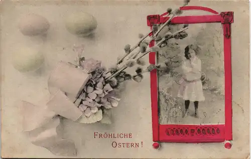 Ansichtskarte  Oster Easter - Weidenkätzchen Mädchen Künstlerkarte 1926