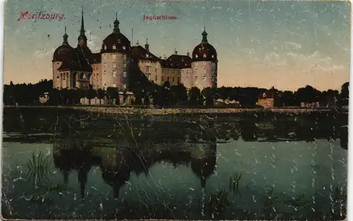 AK Moritzburg Kgl. Jagdschloss 1923  gel. Mischfrankatur 100 + 40 Mark