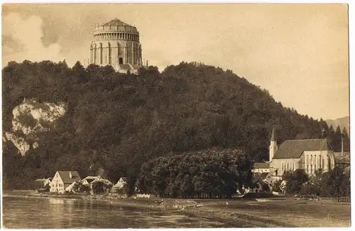 Ansichtskarte Kelheim Befreiungshalle - Stadt 1927